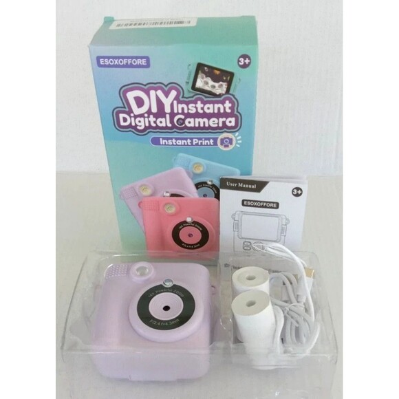DIY Child's Instant Digital Camera White Instant Print ABS-681 w/Extra Paper - Picture 1 of 1